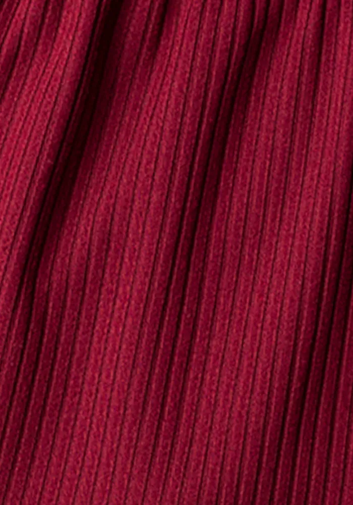 Deana Wine Tiered Hem Midi Dress